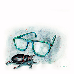 Käfer mit Brille